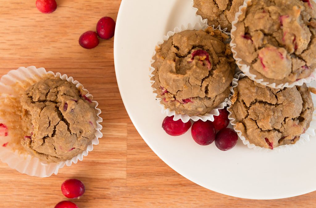 Cranberry-Orange Muffins with Oat and Banana Flours